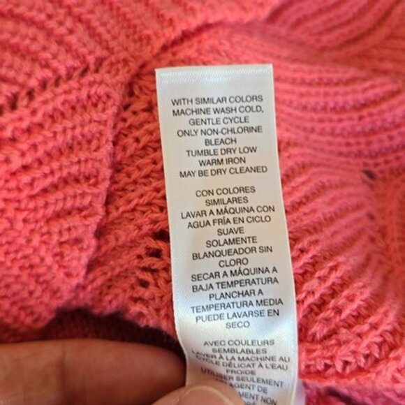 Chico’s 3 Women’s Size Large Coral Pink Knit Cowl Neck Sweater Long Sleeves - Picture 11 of 13